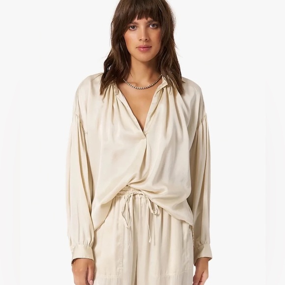 XIRENA CREAM MAYSON 100% SILK BLOUSE -Stardust - Picture 5 of 16